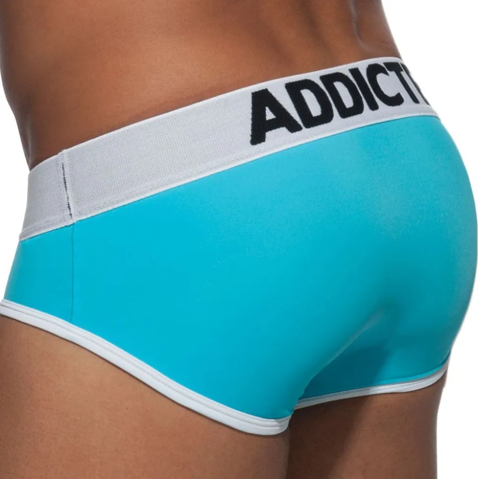 Slip Swimderwear Push Up Turquoise - Blanc
