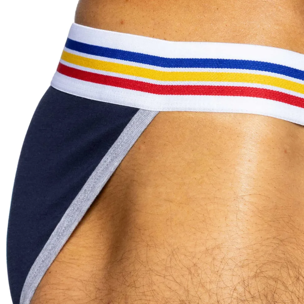Slip Tanga Coton Bleu Marine