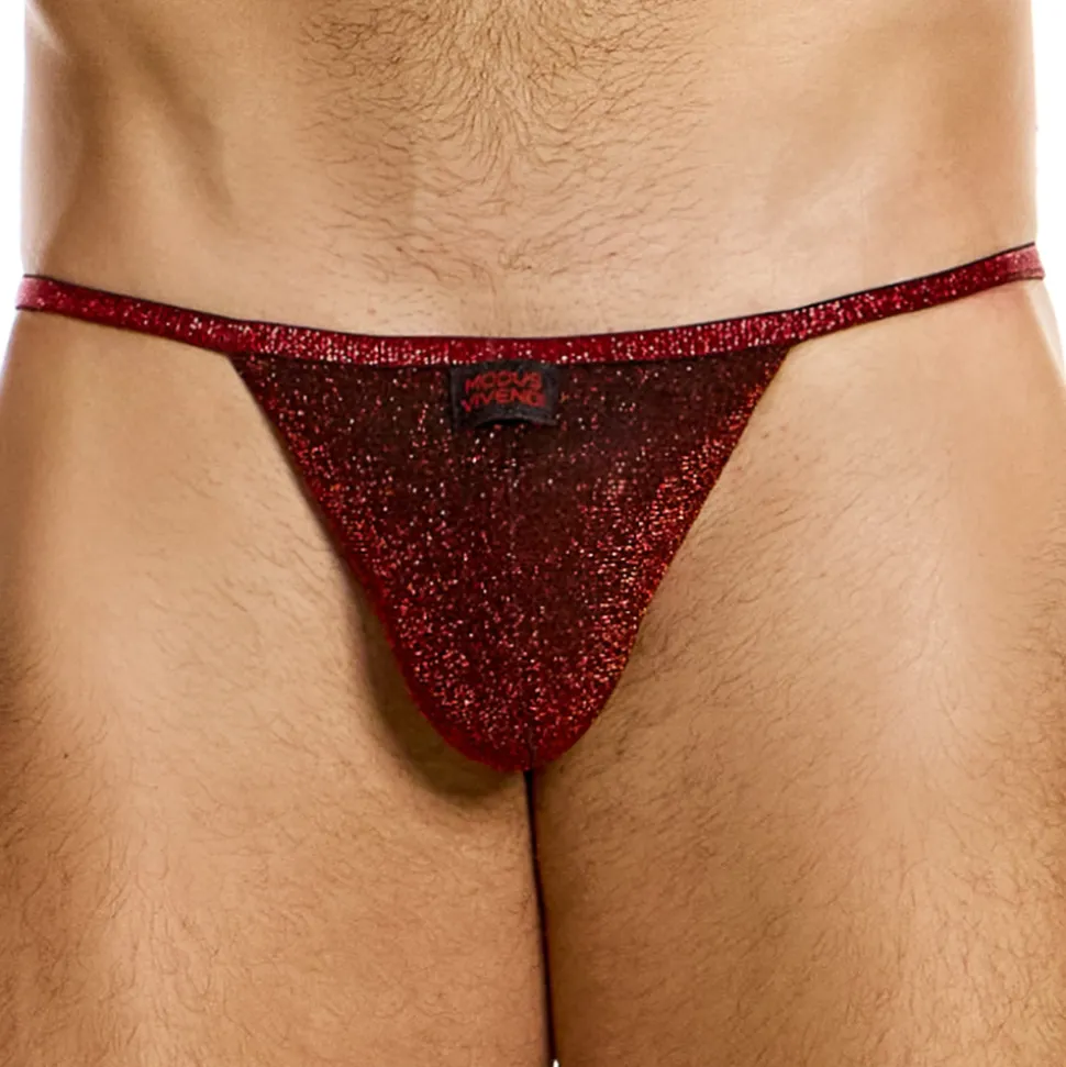 Slip Tanga Glitter Rouge
