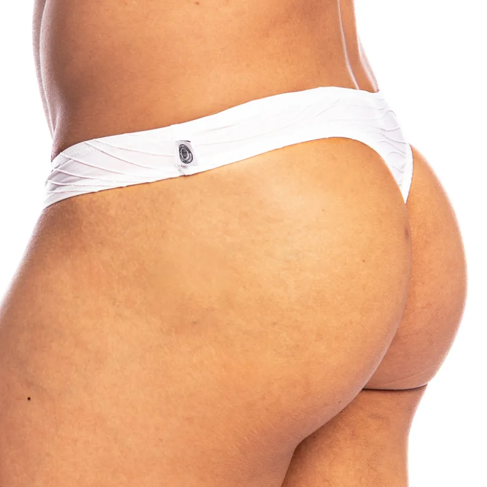 String Bikini Plissé Blanc