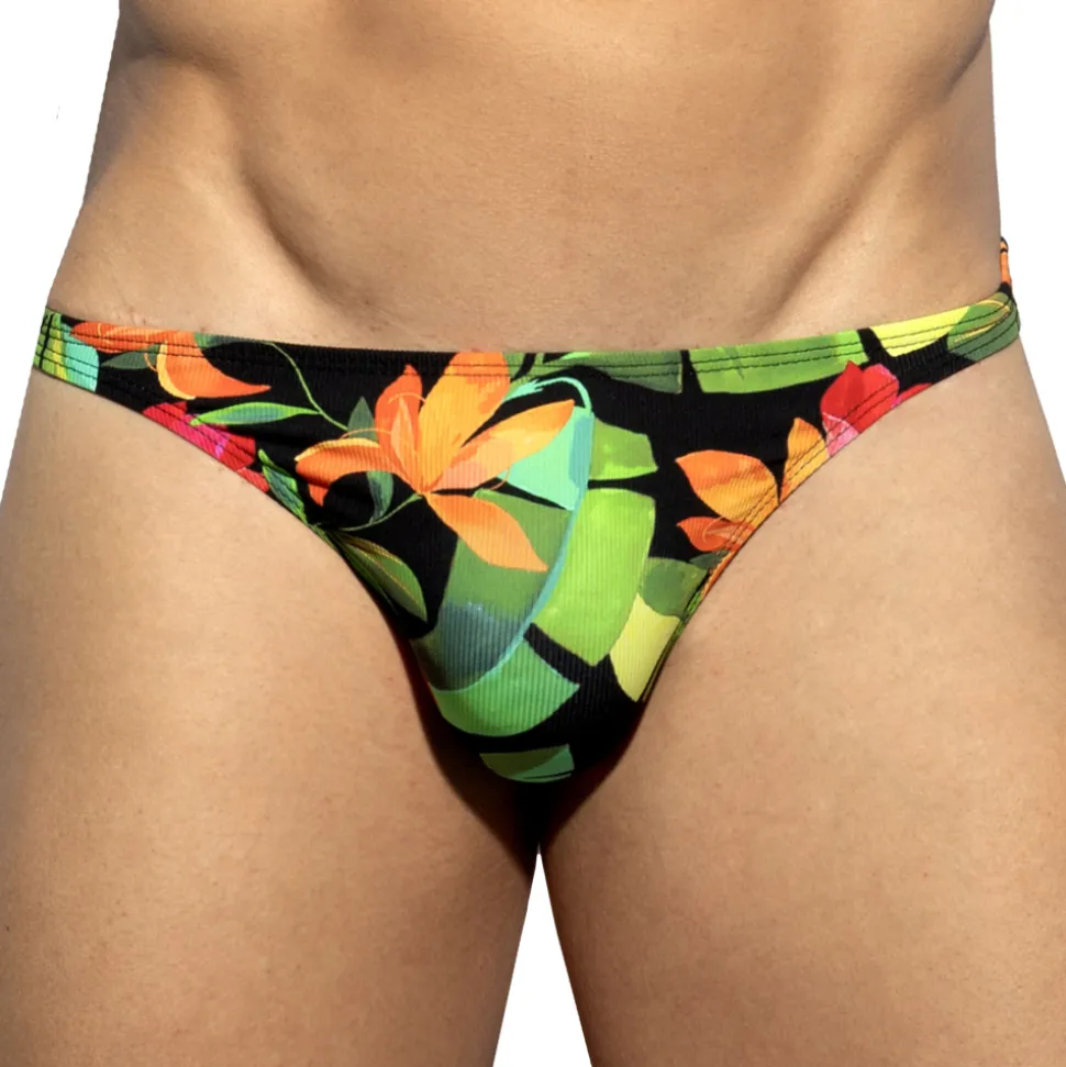 String Bold Flowers Noir
