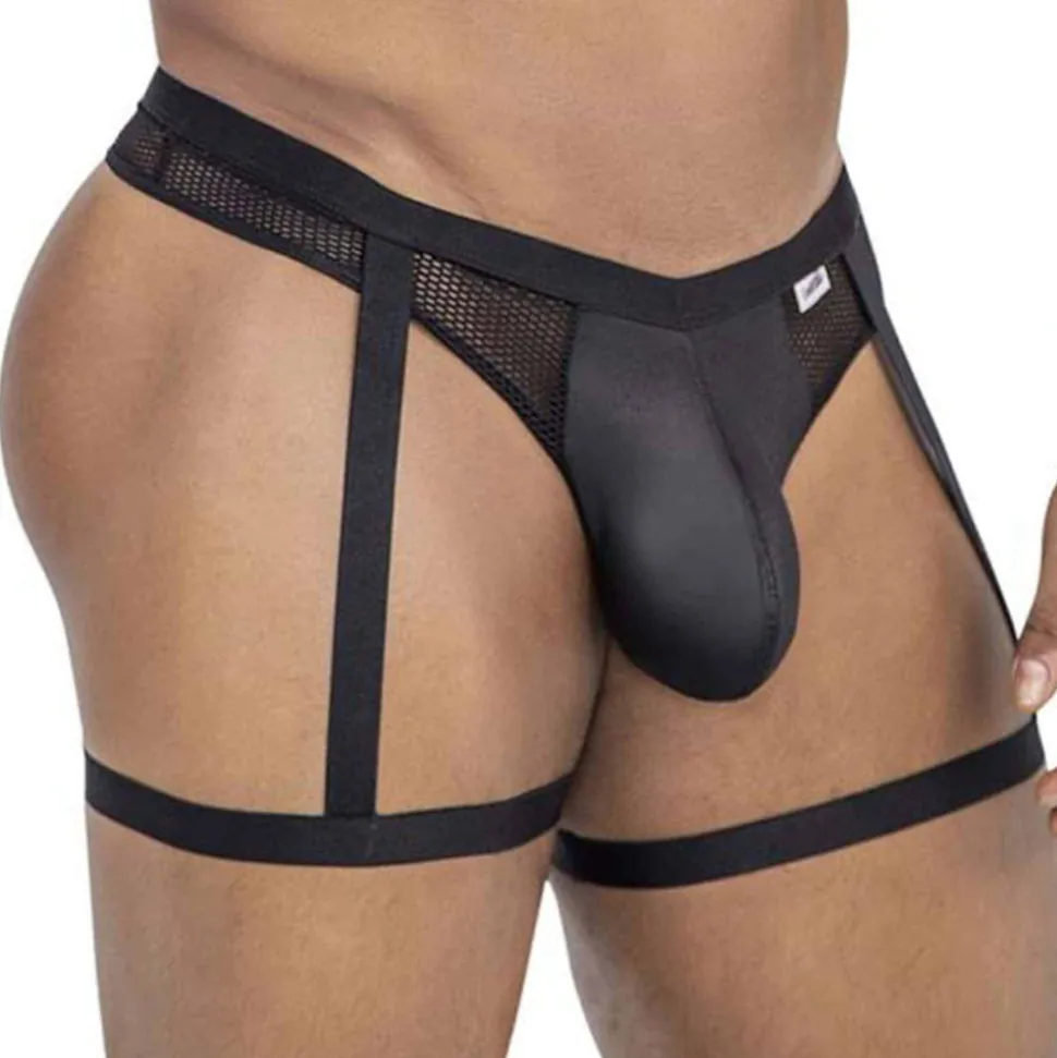 String Jarretière Mesh Noir