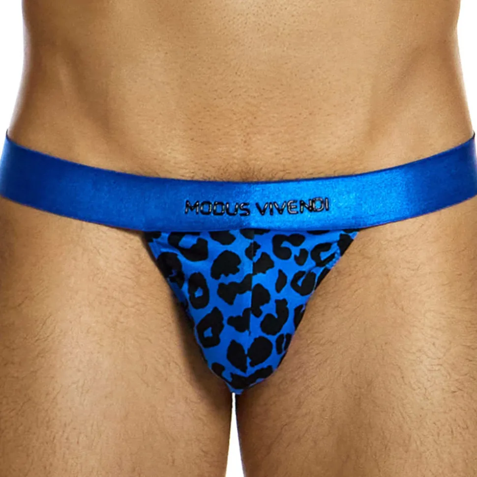 String Léopard Bleu