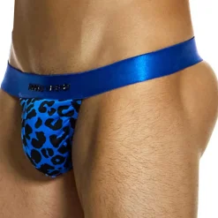 String Léopard Bleu