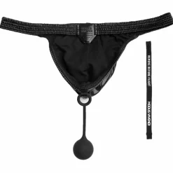String Pleasure Simili-Cuir Noir