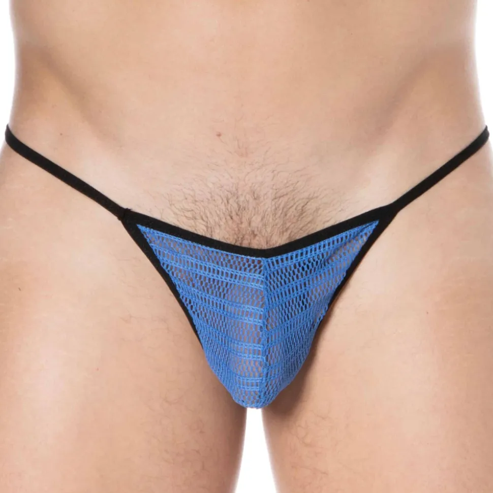 String Sexy Mesh Bleu