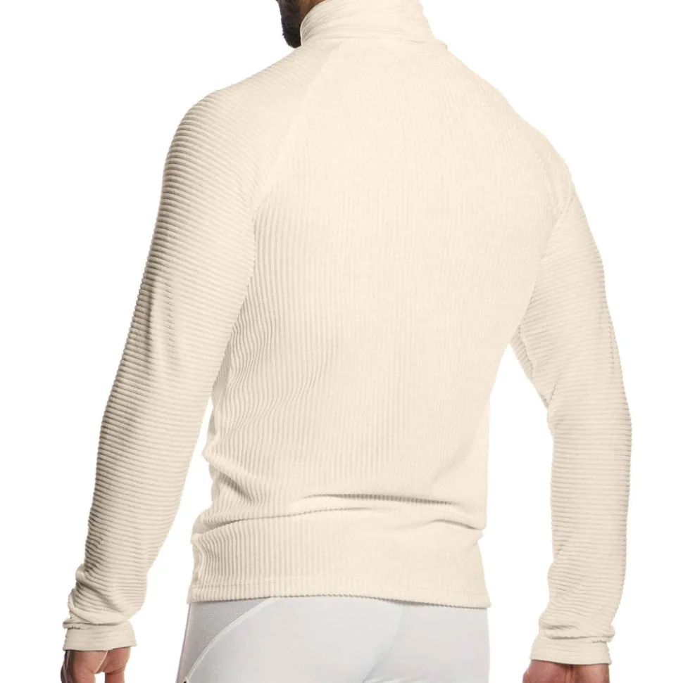 T-Shirt Col Roulé Corduroy Blanc Cassé