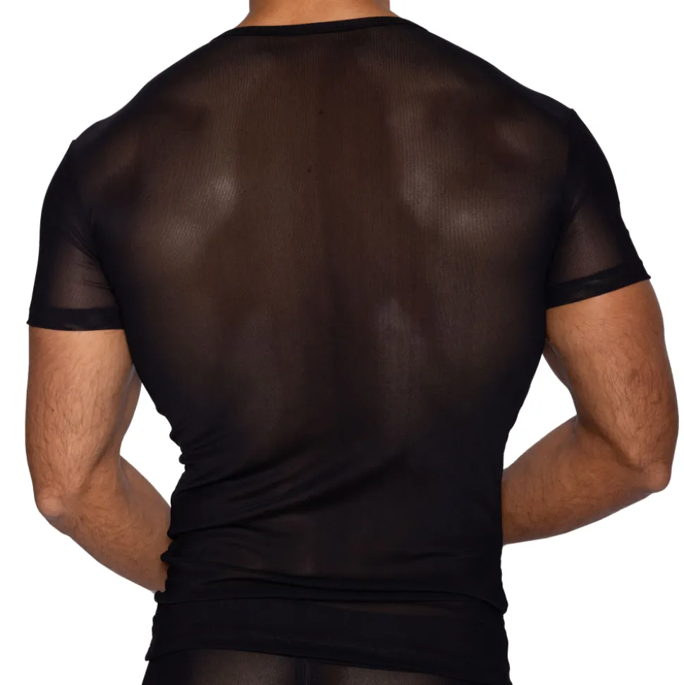 T-Shirt en Mesh Noir
