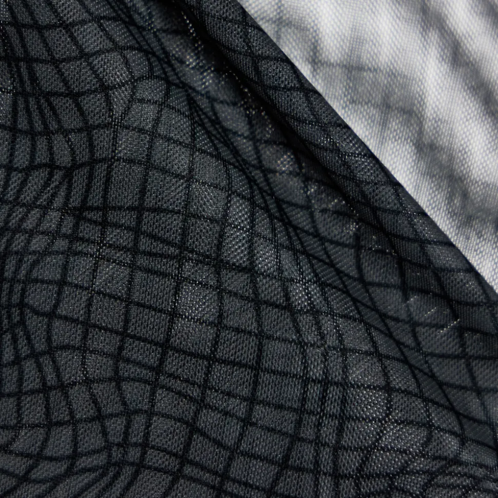T-Shirt Manches Longues Abstract Résille Gris Anthracite