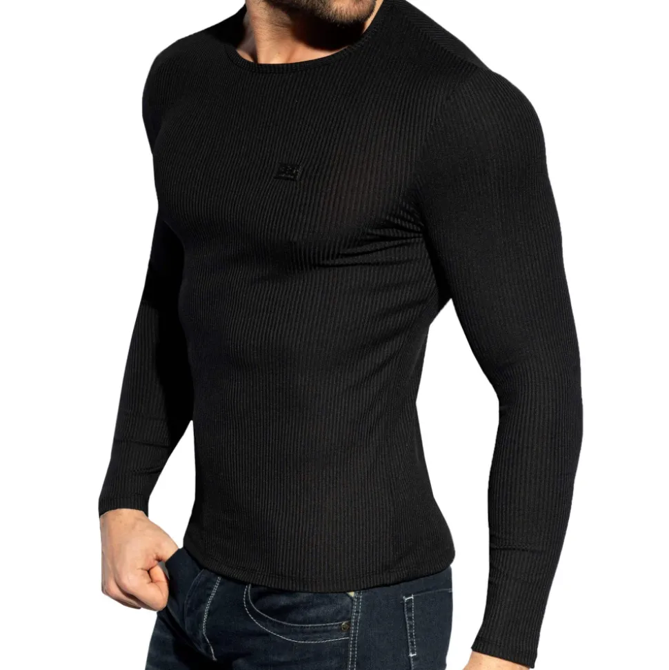 T-Shirt Manches Longues Recycled Rib Noir