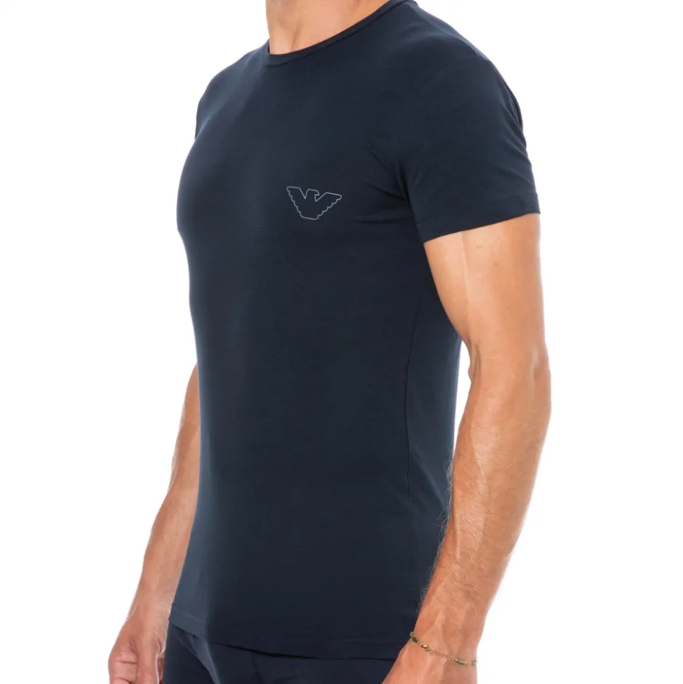 T-Shirt Megalogo Coton Marine