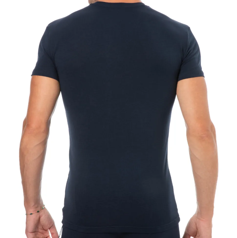 T-Shirt Megalogo Coton Marine