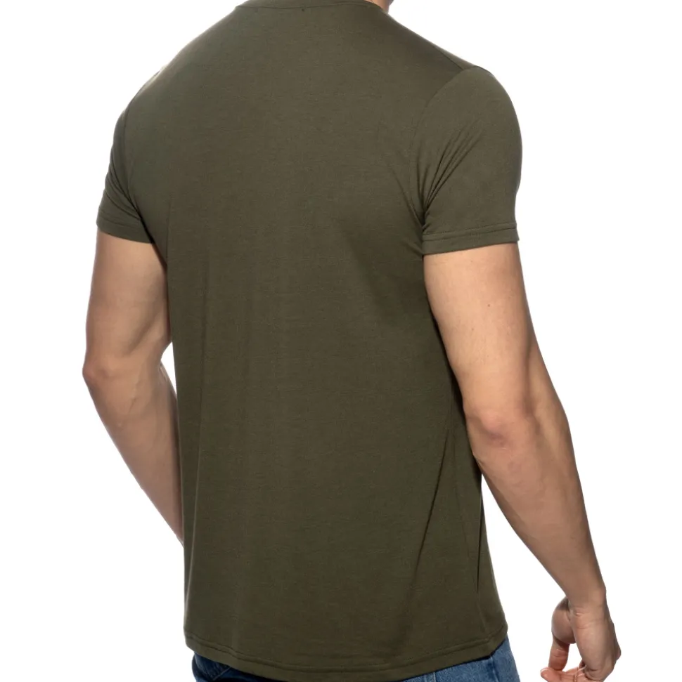 T-Shirt V-Neck Basic Kaki