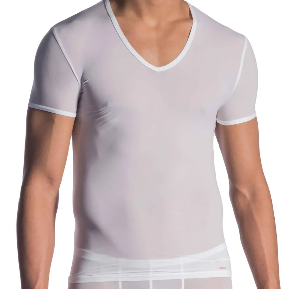 T-Shirt V-Neck RED 0965 Blanc