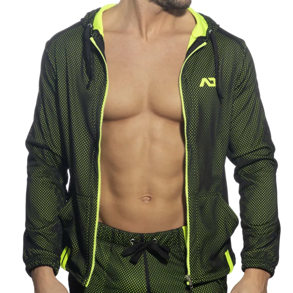 Veste à Capuche Manches Longues Loop Mesh Noire