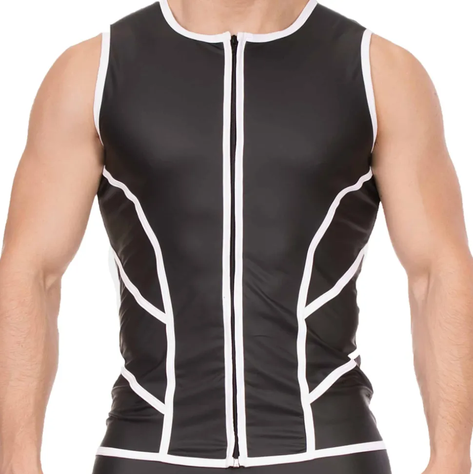 Veste Biker Robin Noir - Blanc